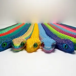 15 3D printed venomous snakes of the same color, suitable for home desktop decoration, room desktop decoration, creative collection of holiday gifts, suitable for various holiday decorations such as Christmas/Easter/Halloween. Ornaments