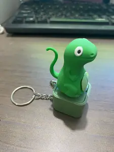 [Christmas Gift] Lizard Button Keychain with Rechargeable LED Light &Realistic Croak-Color-Changing Fun
