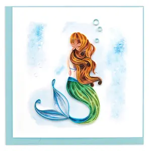 QUILLING CARD Quilled Mermaid - Handmade Greeting Card for Beach and Water Lovers