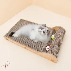 5Pcs Cat Scratcher Toy Set | Corrugated Scratching Pad with Interactive Balls & Mice Toys