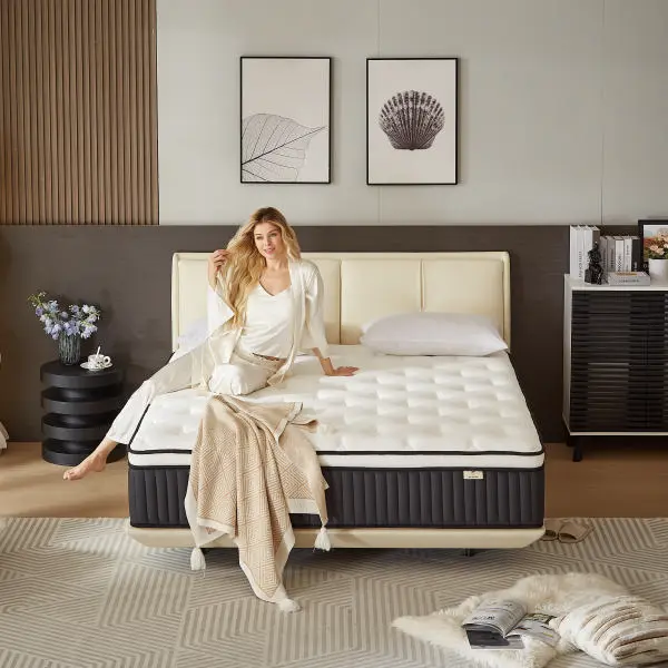10-in Hybrid Queen Size Mattress - Foldable Box-Style Pocket Spring Mattress with Breathable Ergonomic Design, Neck Support, Pressure Relief, Sleep Enhancement, 200 kg Weight Capacity, CertiPUR-US & Oeko-TEX Certified