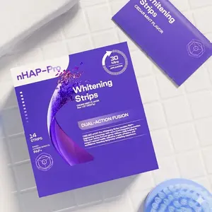 Purple Teeth Whitening Strips - Nano-Hydroxyapatite Safe for Enamel - Non Sensitive & Peroxide-Free