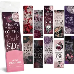 10 count Dark Romance Bookmarks,Funny Bookmarks for Women,Double Sided Romance Book Lover Gifts,Skeleton Book Marker Gifts for Women Men Students Teachers Reading