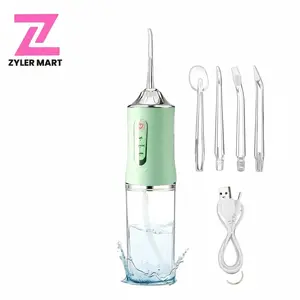 ZYLER Cordless Water Flosser, Rechargeable Dental Water Flosser and Plaque Remover, Portable Oral Irrigator with 4 Nozzles, Daily Oral Care Cleanser for Adults