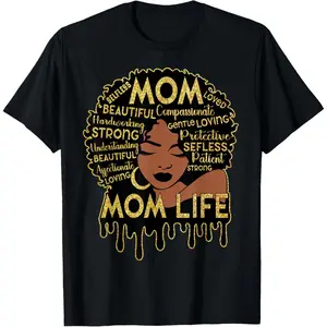 Black Women African American Black Mom Life Mother's Day T-Shirt