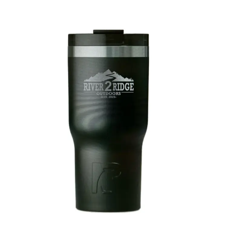 River 2 Ridge Branded 30oz RTIC Tumbler - Black Drinkware with Durable Design and Versatile Use - Cup