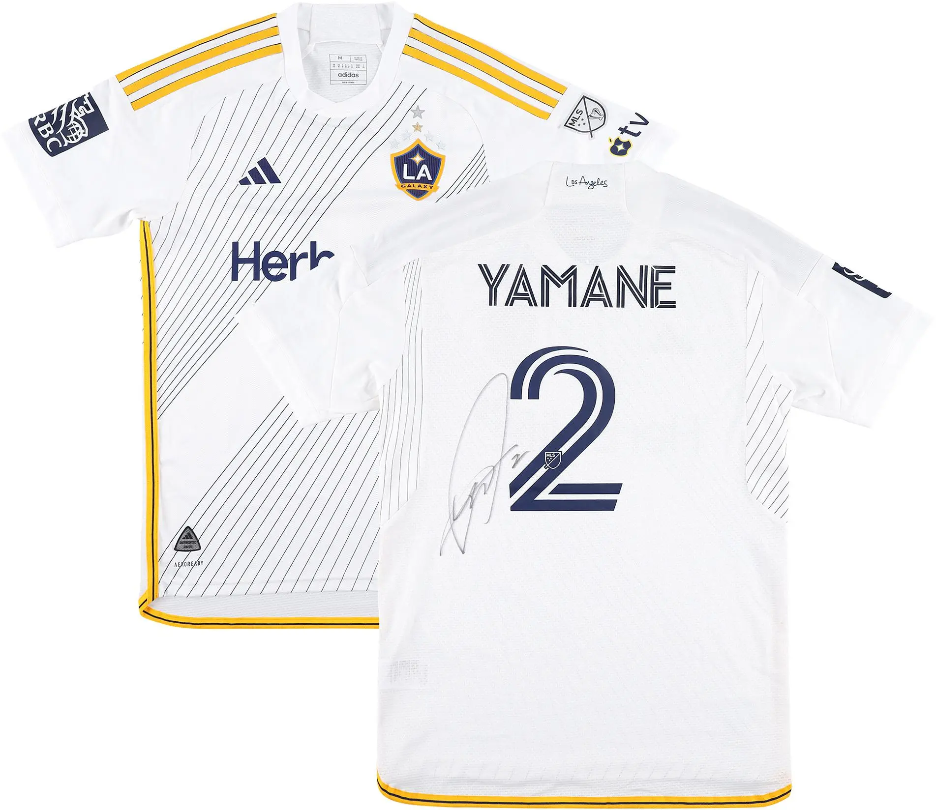 Miki Yamane LA Galaxy Autographed Match-Used #2 White Jersey from the 2025 MLS Season - Size M - Fanatics Authentic Certified - Soccer Memorabilia