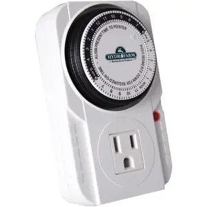 Autopilot TM01015 Analog Grounded Timer, 1725W, 15A, 15 Minute On/Off, 24 Hour15 Grounded Timer, 15 Amp, 1725 Watt, Black and White