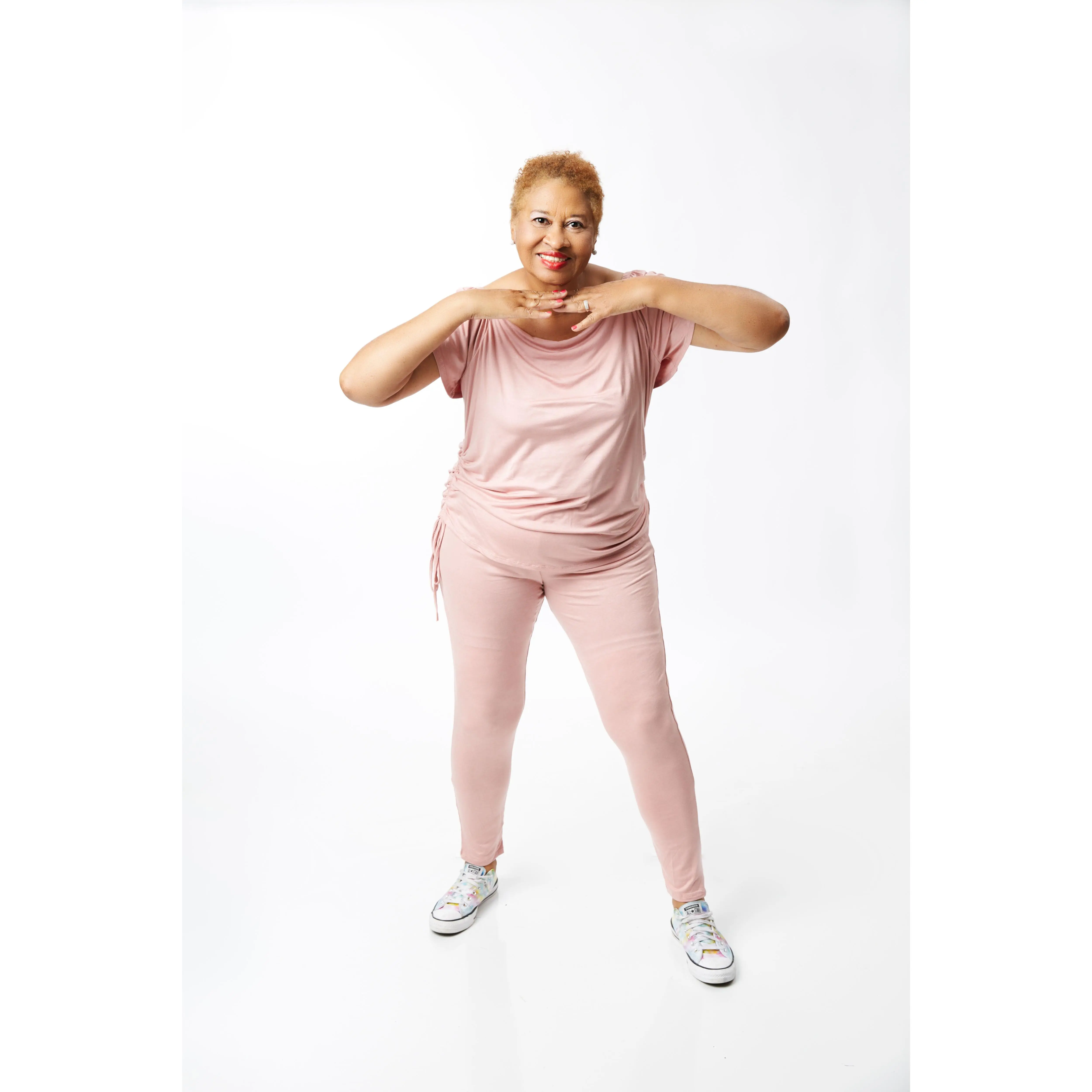 CURVY DUSTY PEACH GO TO PANT SET