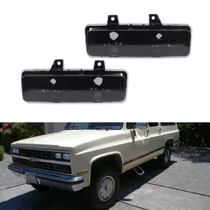 2pcs Smoke Corner Marker Signal Parking lamps Light For Chevy GMC Van Jimmy Pickup Truck,Replace OEM GMC 5975227 5975228 GM2520130, GM2521130