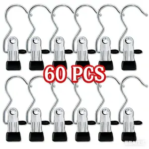 20/30/60 Counts Anti-Rust Clip Clothespins, Ultimate Lightweight Hanging Travel Hanger Organizer for Home & More, Space-Saving Magic Hat & Pants Storage Rack with Laundry Hooks