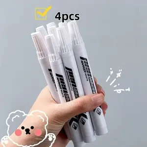 4-Pack Markers, High-Quality Non-Blotting Oil-Based Ink, Medium Tip for Plastic Glass Metal, Ideal for Calligraphy Labels Office Art Supplies