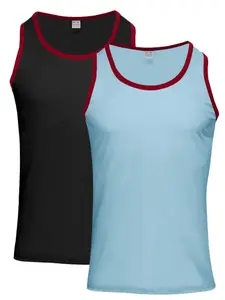 Men's Colorblock Scoop Neck Tank Top, Regular Fit Casual Sporty Sleeveless Top for Gym Outdoor Sports, Men's Top for Summer