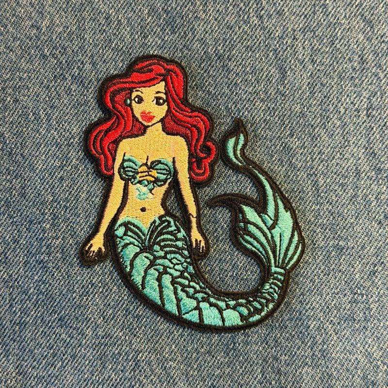 Zaroqui 3.5” Mermaid Patch Iron On Embroidered Cotton High-Quality Design for Backpacks Jackets Clothing and More Soft Comfortable Material