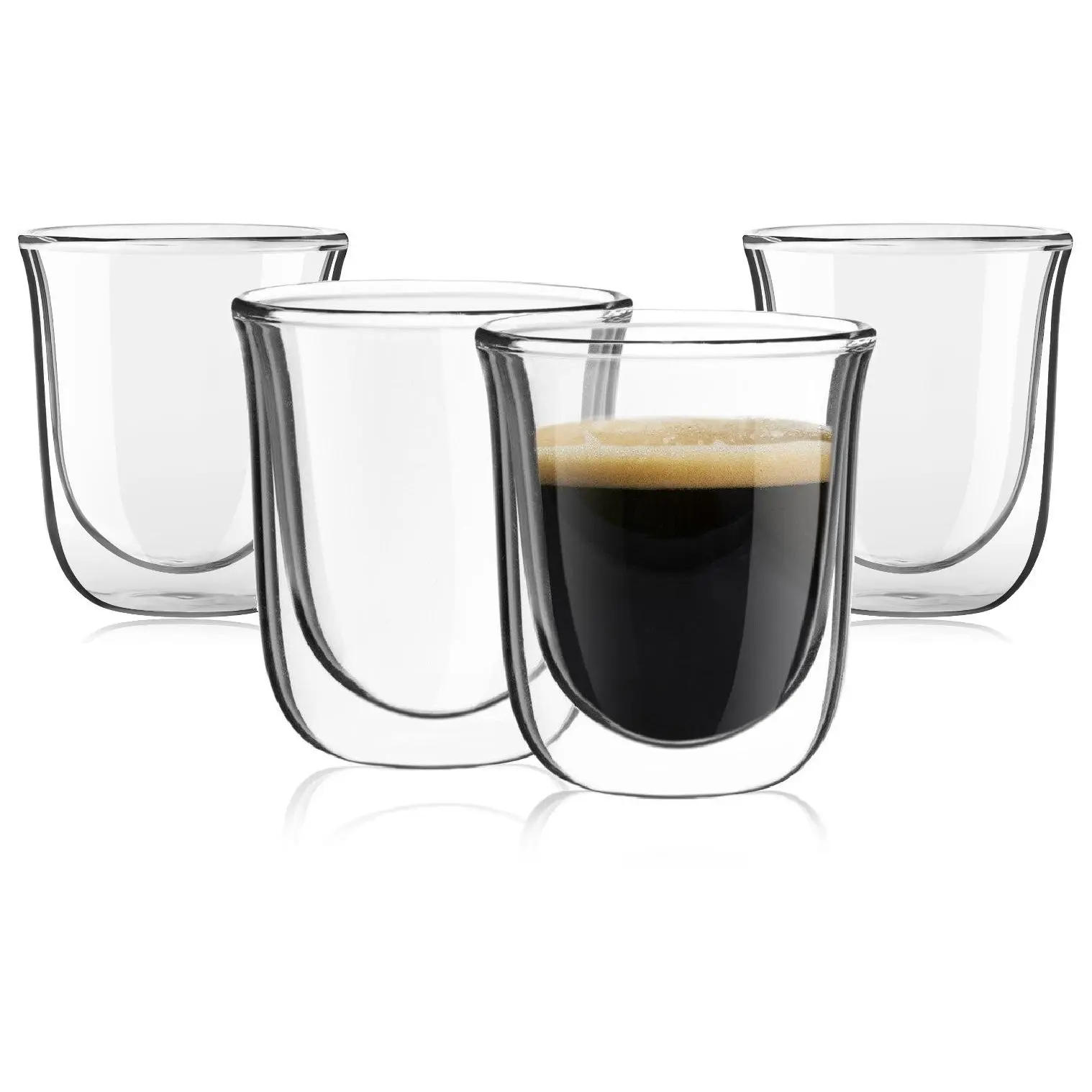 JoyJolt Set of (4) 2-oz Javaah Double-Wall Insu-lated Glasses JoyJolt Set of (4) 2-oz Javaah Double-Wall Insu-lated Glasses