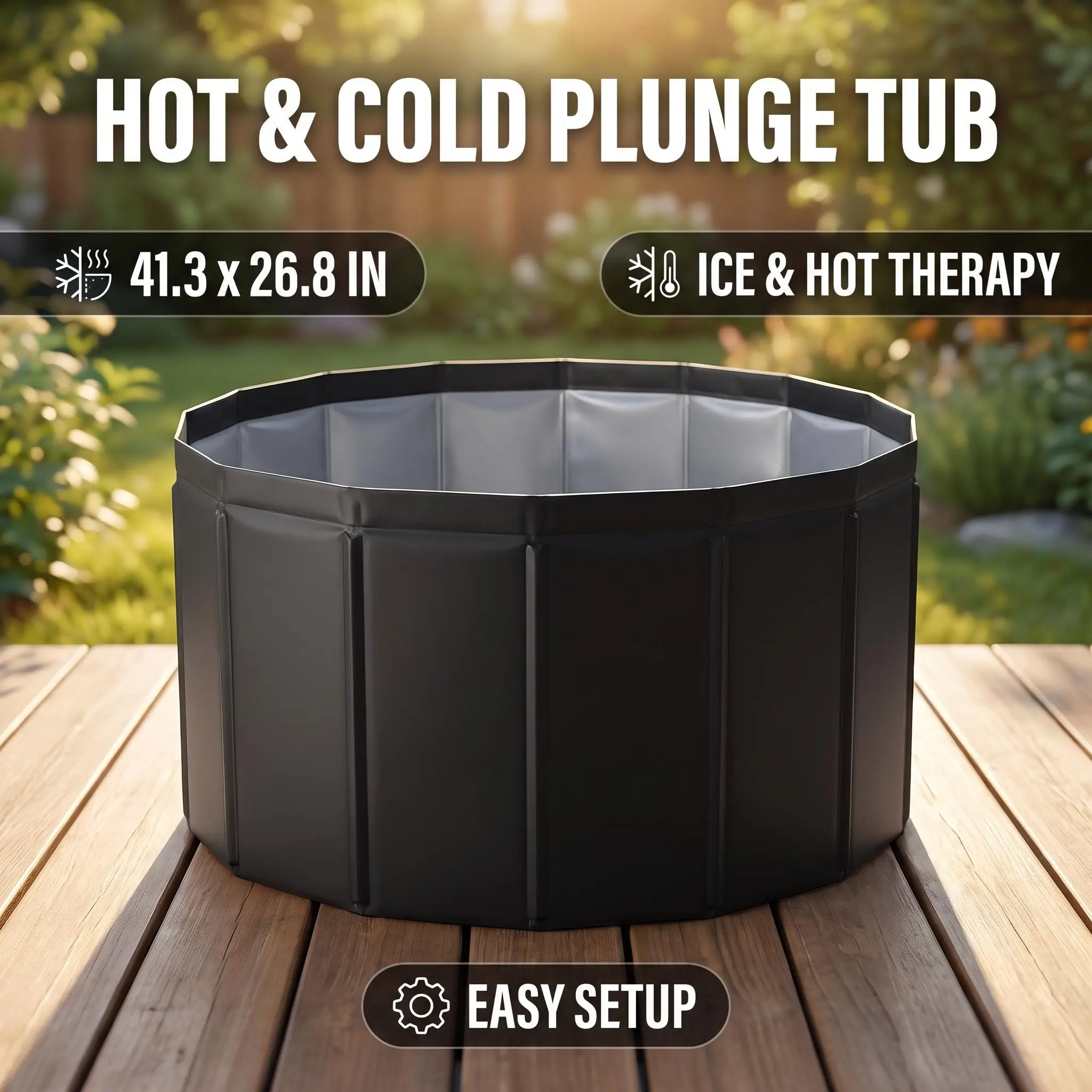 6-Layer Insulated Portable Bathtub for Adults – Foldable Hot SPA & Ice Bath Tub, Space-Saving Summer Essential