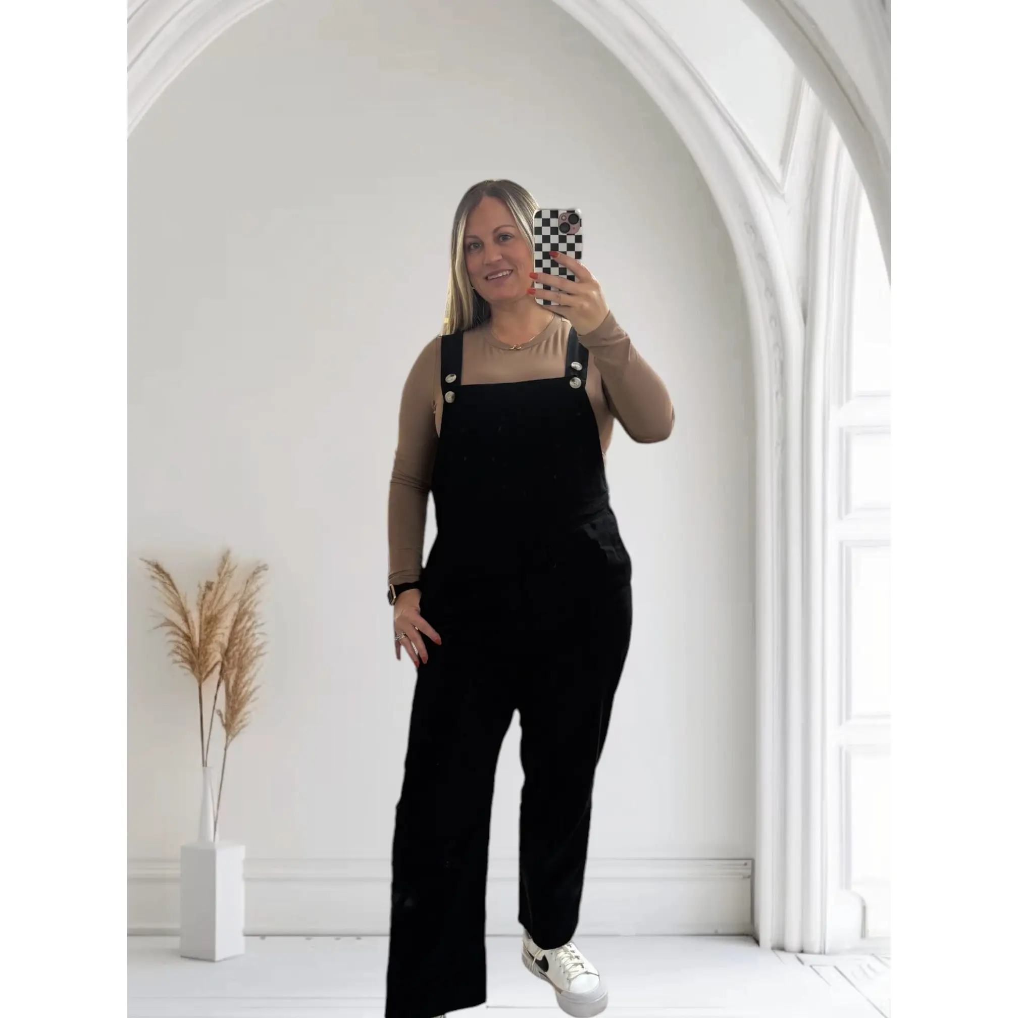 Black Cropped Overall
