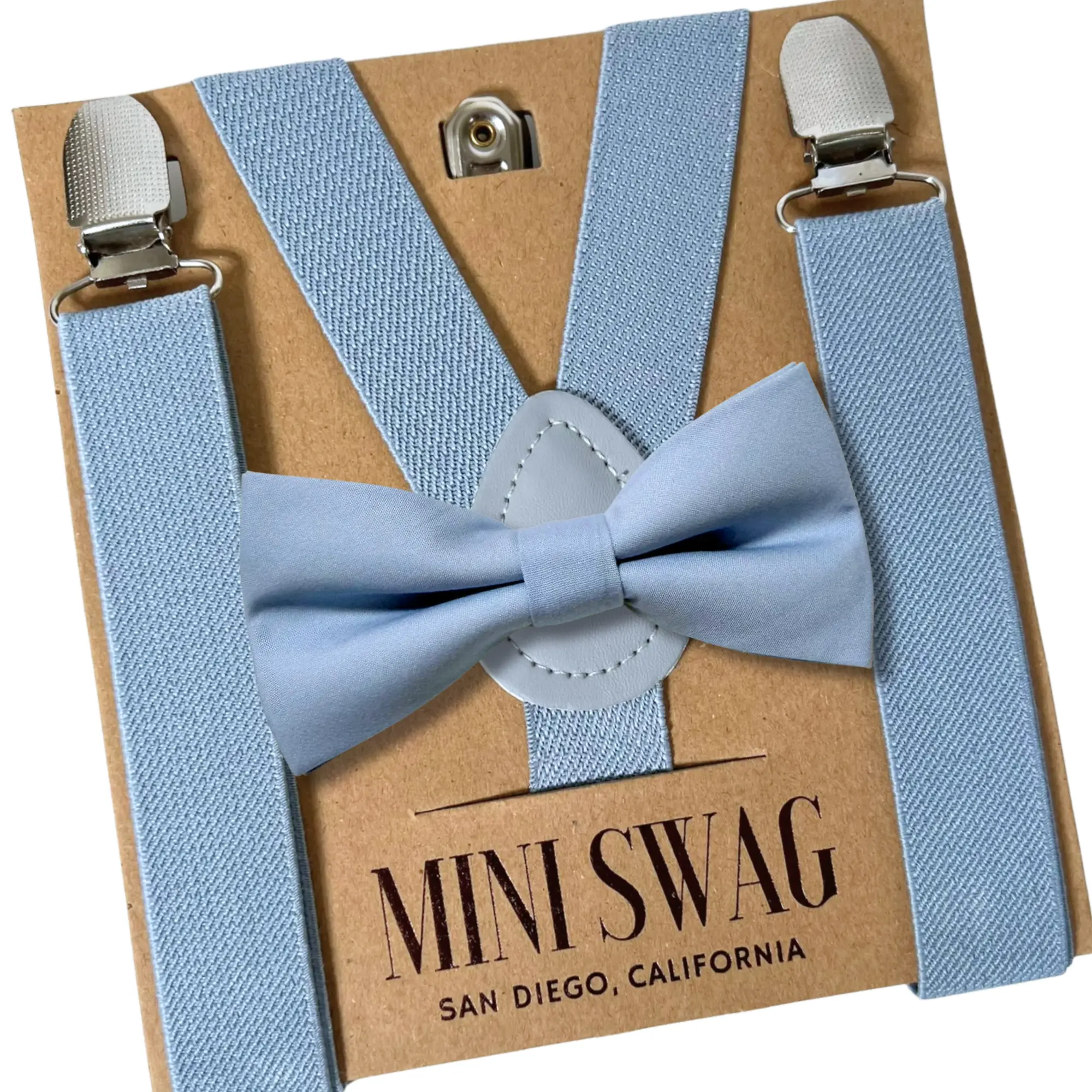 Dusty Blue Bow Tie + Suspenders
