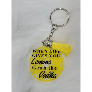 Round Acrylic Keychain - Life gives you Lemons, Make Vodka