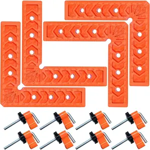 4PCS 90 Degree Corner Clamps – Woodworking Positioning Squares for Cabinet, Drawer & Frame Assembly