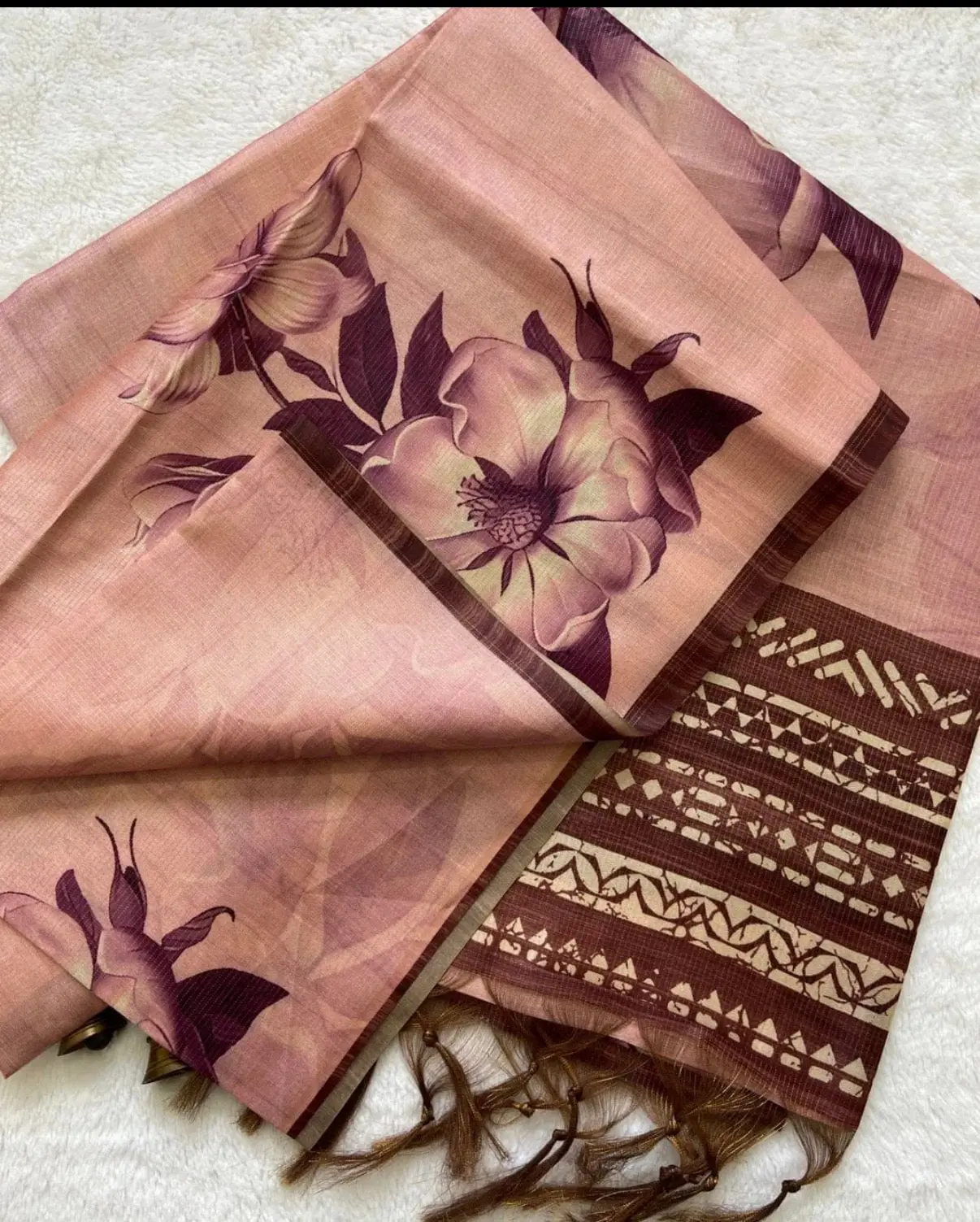 Erode Silk Saree for Women with Digital Floral Print - Smooth, Lightweight Ethnic Fabric with Soft Finish for Office Wear, Includes Running Blouse, Style