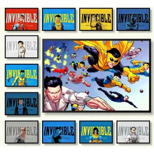 Invincible War Themed Canvas Poster Mark's Universe Variant Art Wall Decor Comic Style Gift for Teens Living Room Bedroom Dorm Solid Wood Textured Frame Waterproof Moisture-Proof Design