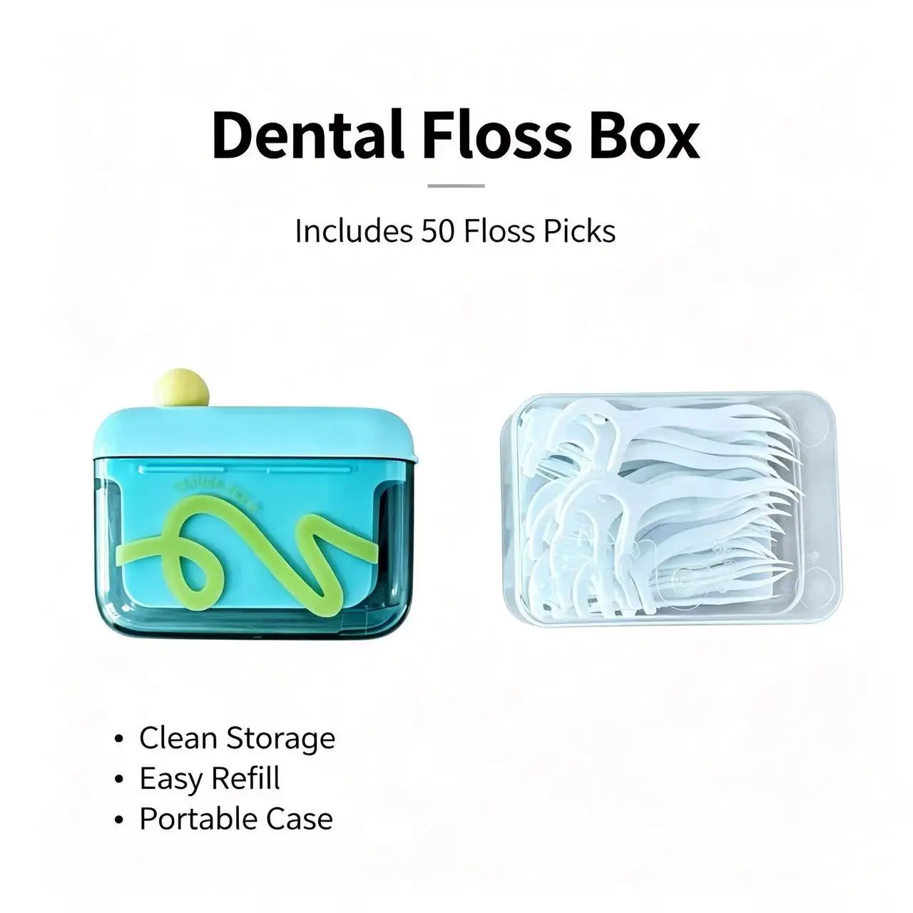 Travel toothpick box, portable automatic pop-up toothpick dispenser (containing 60 toothpick sticks), reusable mini toothpick storage box, suitable for home, restaurant, travel and daily oral care