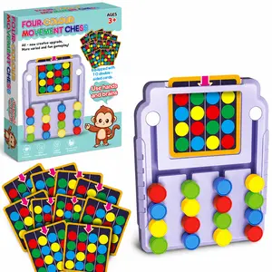 #Summervibes Intellectual 4-Color Shifting Puzzle Board Game, Suitable for Children Over, Exercising Thinking Logic And Concentration, Premium Plastic Manufacturing Thick Material Safe And Durable, Card Patterns Random