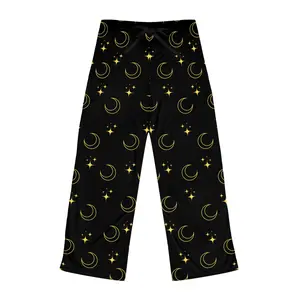 Celestial Night Sky Women's Pajama Pants, Moons and Stars Lounge Sleepwear, Lunar Stargazing Gift, Galaxy Pyjama Bottoms, Astral PJs