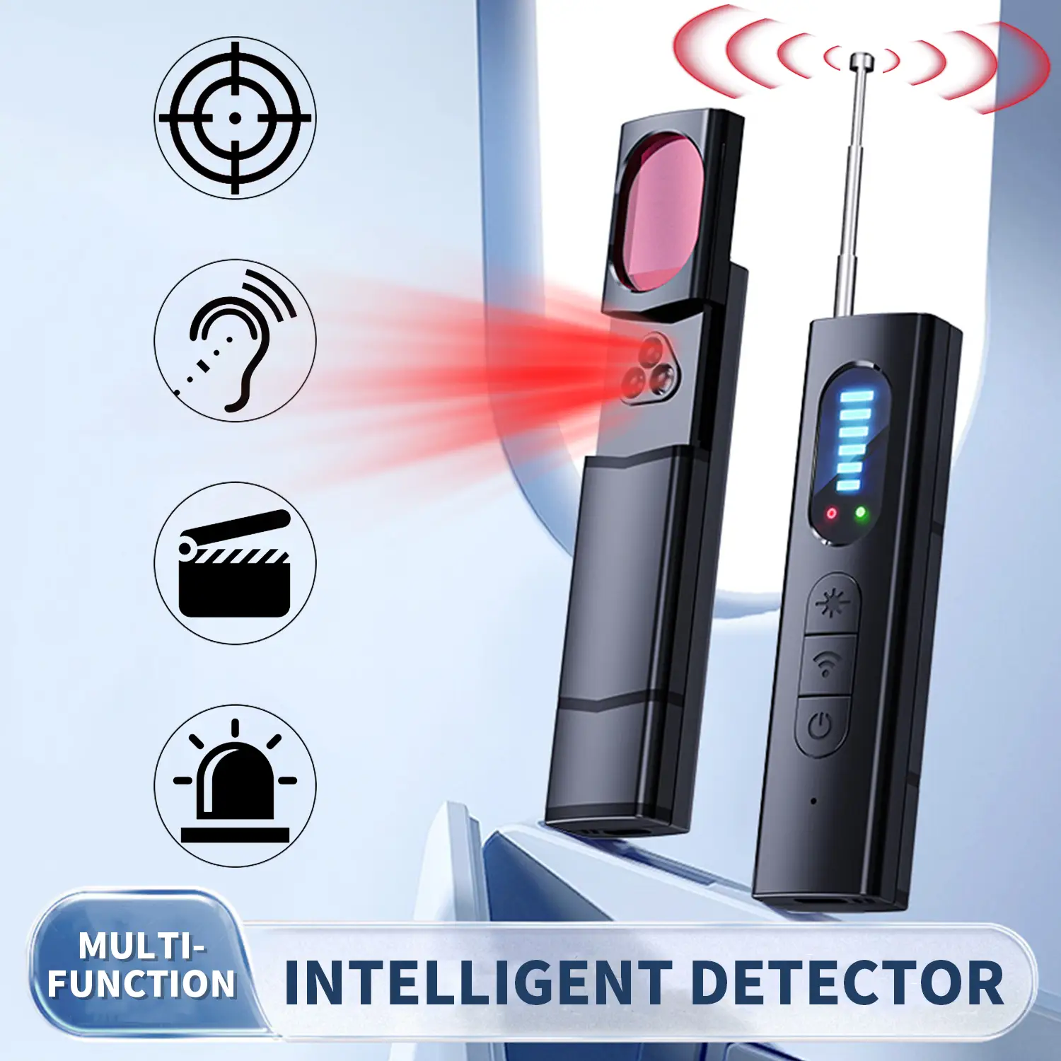 Hidden Camera detector GPS Tracker Device for Hotel, Airbnb, Travel, Car, Bathroom, Office, Wireless Signal Infrared Scanner, Anti-Positioning Monitor