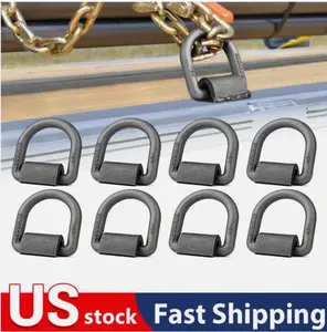 8 Pack Heavy Duty 1/2" Weld-On D Ring Flatbed Truck Trailer Cargo Tie Down Ring