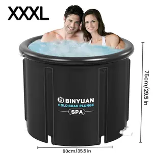 Binyuan XXL Ice Bath Tub，102 GL cold plunge tub，Portable Plunge Pool，multi-level portable bathtub for Outdoor Gym Treatments, Foldable Basin