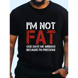 GEM 100% Cotton Plus Size Men Summer Graphic T Shirt I Am Precious Crew Neck Short Sleeve Casual Streetwear Light Blue Tee Golf Gift T-Shirt For Men And Women