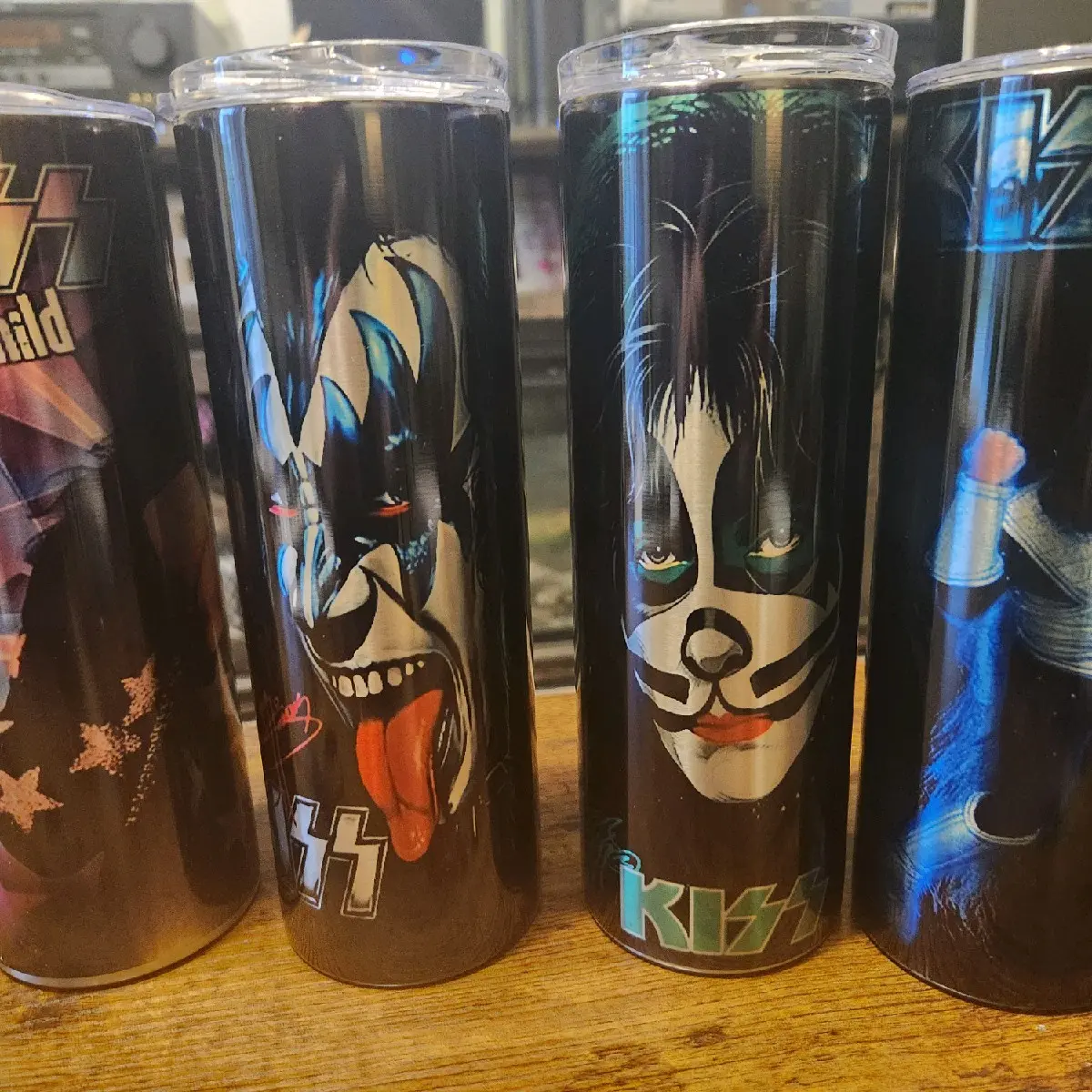 Original Rock Band Kiss 4 Pack  Stainless Steel tumblers