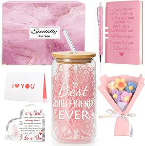 Best Mother’s Day 2026 Gifts 6 PCS Christmas Gifts for Women Her, Anniversary Birthday Gifts for GF, I Love My GF Couple Present, Best Girlfriend Ever Glass Gift Set