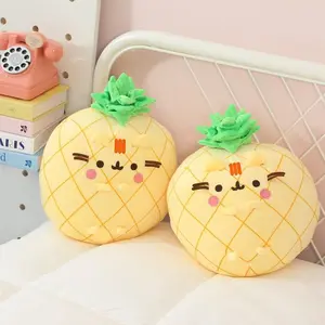 Fatso the Cat Pineapple and Strawberry Cute Soft Plush Doll Pillow Children Comforting Companion Doll Birthday Gift