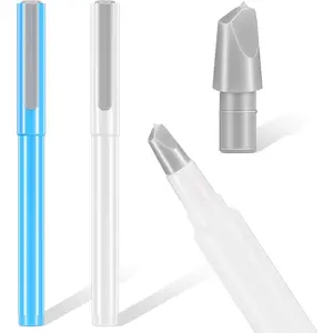 2 Pcs DIY Diamond Painting Parchment Paper Cutter Precision Craft Ceramic Blade Knife Pen for Cutting Paper Art with Replaceable Blade (Blue, White)