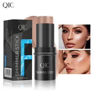 QIC Multifunctional Shimmer Stick 3-in-1 Contour Highlighter & Blush Stick for 3D Glowing Makeup Beautifying Brightening Shadow Stick with Lying Silkworm Pen Design