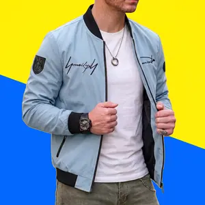 Men's Fashion Baseball Collar Casual Jacket, Vintage Varsity Style Lightweight Coat, Breathable Snap Button Outerwear for Spring Fall, Streetwear Daily Bomber Jacket for Men
