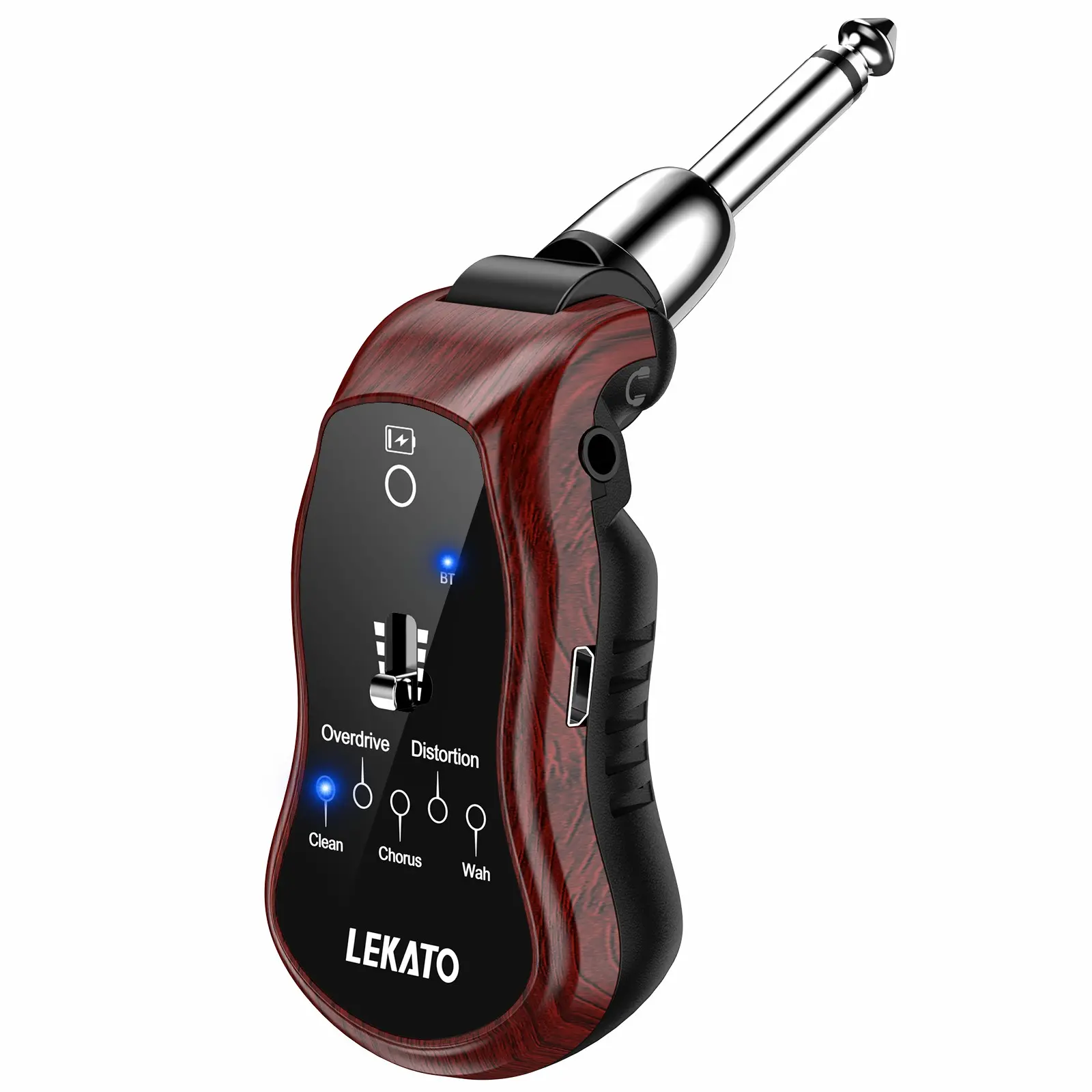 LEKATO Mini Guitar Headphone Amplifier, Guitar Headphone Amp,  for Electric Guitar Rechargeable Headphone Amp Bass Guitar Practice with 5 Effects(Clean Chorus Overdrive Distortion and Wah), for Music Lovers Boys Girls Friends Gift