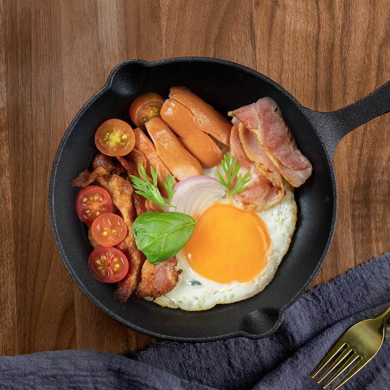 3pcs Cast Iron Cookware Set: Heavy-Duty Non-Stick Pan, Multi-functional Frying Pan, Skillet, And Baking Dish, Suitable for Kitchen & Outdoor Use - Perfect for Cooking Steak & Chicken.