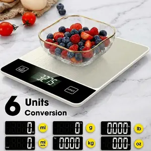 Digital Food Scale, 10kg/22lb Capacity, Precision 1g/0.1oz, Ideal for Cooking & Baking, Easy-To-Use Kitchen Scale, Kitchen Scales for Food, Digital Weighing Scale, Kitchen Tools