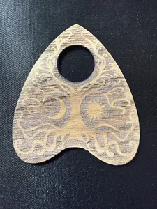 Wooden Planchette Magnet Sun & Moon Celestial Design for Fridge Altar Cabinet Office Whiteboard Lightweight Smooth Sealed Laser Engraved