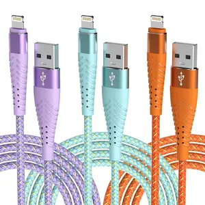 6FT Fast Charger Cord 3Pack [Apple MFi Certified] Nylon Braided Long iPhone Charging Cable Compatible with iPhone 14/13/12 Pro Max/12 Pro/11 Lightning USB