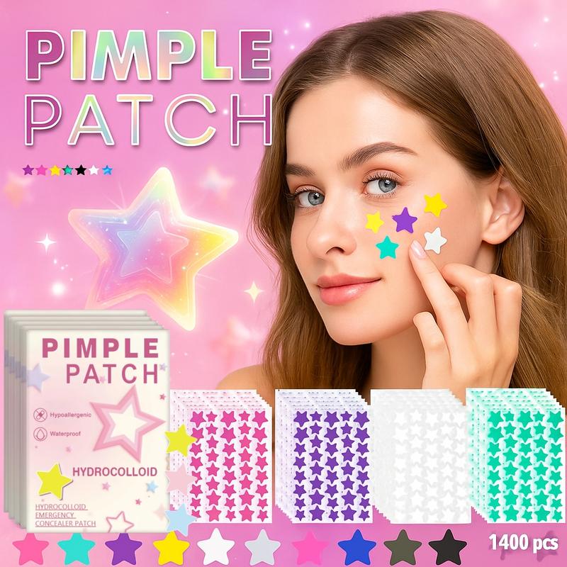 1400 Patches,Star Pimple Patches for Face Hydrocolloid, Absorbing Cover, Tea Tree, Hydrocolloid Acne Patch, Cute Star Pimple Patch