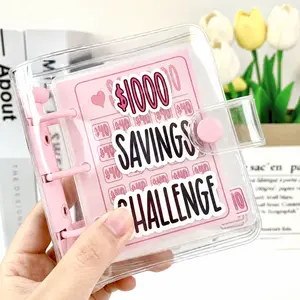$1000 Savings Challenge Binder, Reusable Cash Budget Planner with Savings Tracker, Cash Envelopes & Goal Organizer, Money Saving Book for Budgeting, Home Office Gift
