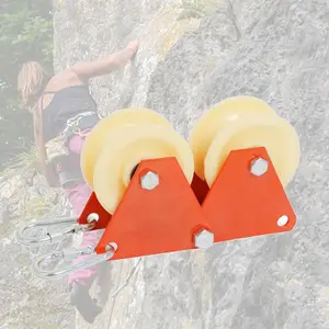 Outdoor Rock Climbing Mountaineering Abseiling Rappelling Descending Double Rope Edge Protection Scroll Wheels Wear-Resistant Accessories