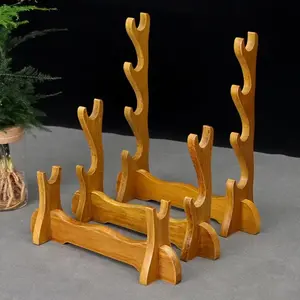 4layers Stand Sword Support Holder Wooden Schwert Storage Rack Support Display Real Japanese Katana Samurai Sabre House Decor Display Shelf