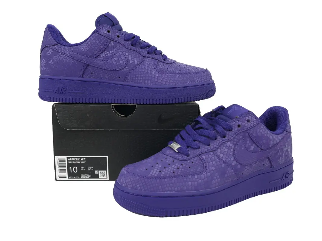 Purple snake-grain leather low-top casual sneakers textured breathable non-slip fashion shoes for daily street outfits