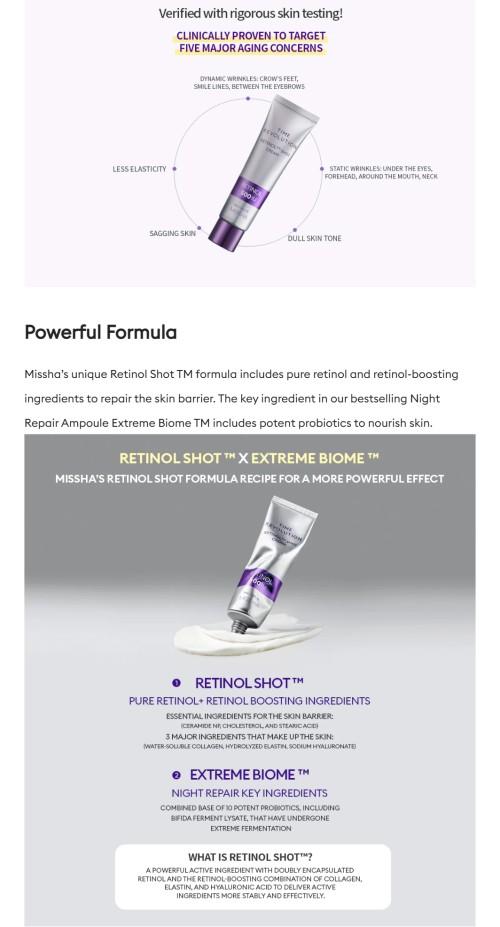 [MISSHA Official] Time Revolution Night Repair Retinol 500 Shot Cream